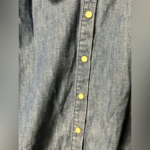 Free People Charlie Button Denim Shirt Tunic - Picture 3 of 5